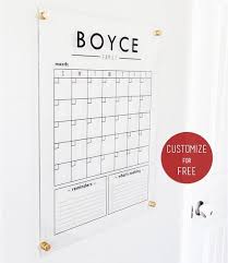 Acrylic Calendar Personalized With Last Name And Box Titles Etsy Dry Erase Calendar Family Calendar Dry Erase Wall Calendar