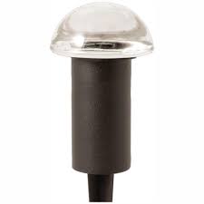 Hampton Bay Low Voltage 10 Watt Black Halogen Landscape Bollard Light With Clear Glass Mushroom Lens Hd28612bk The Home Depot