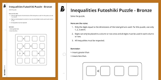 Means that a is bigger than b). Futoshiki Puzzle Bronze Inequalities Ks3 Maths Beyond