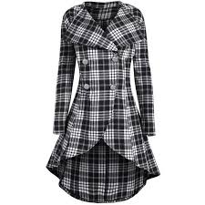 Black And White Coat Womens Black White Xl Plus Size Double Breasted Check Coat 19 Liked On Polyvore Featuring Outerwear Coats Womens Women Overcoat Plus Size Coats Coats For Women