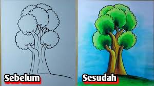 Cara mewarnai dengan crayon untuk pemula. Cara Mewarnai Gradasi Pohon Youtube
