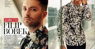 polish actor Filip Bobek is wearing SAINT LAURENT jacket and Alexander  McQueen shirt at InStyle, PR Anna Fludra