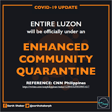 A strict home quarantine shall be observed in all households. Earth Shaker Ph On Twitter Breaking Pres Duterte Orders Entire Luzon To Be Under The Enhanced Community Quarantine Details To To Follow Covid19ph Via Cnnphilippines Https T Co Lqsbqwannx
