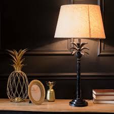 Lampe In Palmenform Aus Schwarzem Metall Mit Beigem Lampenschirm Maisons Du Monde Abat Jour Metal Noir Lampe