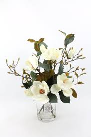 Cream White Magnolia And Buds Artificial Flower Arrangement Floralistic Flower Arrangements Artificial Flower Arrangements Unique Flower Arrangements