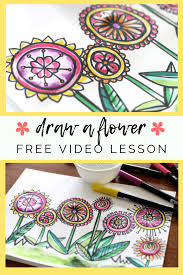 Draw, or label a blank flower diagram for further understanding. Draw A Flower A Directed Drawing Exercise Video Lesson The Kitchen Table Classroom