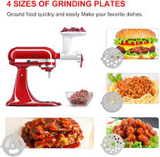 Bowl allow easy addition of ingredients. Buy Antree Meat Grinder Attachment Fits For Kitchenaid Stand Mixer Food Grinder Meat Mincer With 4 Grind Plates 2 Grind Blades 2 Sausage Filler Tubes And 1 Cleaning Brush For Kitchenaid Mixers