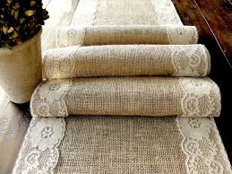 Natural Burlap Table Runner Wedding Table Runner With Country Cream Lace Rustic Wedding Party Linens Handmade In The Usa Rustic Wedding Table Runners Lace Table Runner Wedding Table Runners Wedding