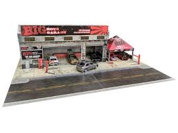 My completed nascar model builds as of april 16th, 2019. Houses Garages Workshops 1 64 Scale Diorama Kits For Hot Wheels