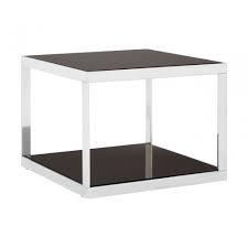 Black finish 48x48 square glass table. Pantino Square Coffee Table Stainless Steel Glass Black Clanbay