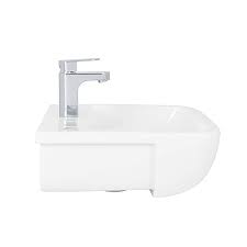 Round led ceiling down light modern aisle wall bathroom kitchen lamp cool white. Bathstore Cedar 520mm Semi Recessed Basin Homebase