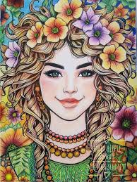 🌸 Happy Hippie Portraits 🌸 by Monika Schmitt Colored with Faber-Castell  Black Edition and gel pens