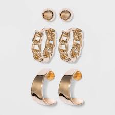 We did not find results for: Thick Hoop Chain Hoop And Gold Stud Earring Set A New Day Gold Target