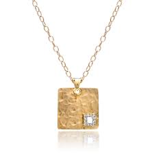 Letter medallion pendant necklace crafted with the letter m. Gold Diamond Square Pendant Jm Edwards Jewelry