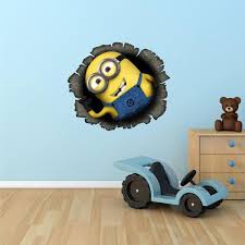 Tover de kamer om in een vrolijke minion room! Kids Bedroom Ideas With Minion Theme Kids Bedroom Wallpaper Minions Wall Minion Room