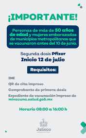 May 18, 2021 · el presidente andrés manuel lópez obrador informó durante la conferencia mañanera que en julio comenzará la vacunación para personas de 40 a 49 años. Secretaria De Salud Jalisco On Twitter Buenas Noticias Residentes De Guadalajara Tlaquepaque Zapopan Tonala El Salto Y Tlajomulco De 50 Anos De Edad En Adelante Y Mujeres Embarazadas De Mas De 9