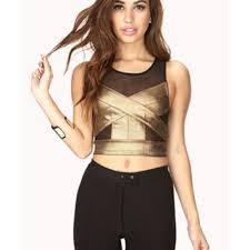 Black And Gold Crop Top Host Pick Gold Black Mesh Crop Fashion Favorite Outfit Clothes Design