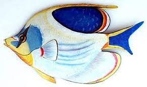 Hand Painted Metal Tropical Fish Decor Metal Art Wall Hanging 10 X 16 Fish Art Fish Drawings Tropical Fish