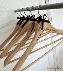 How sweet would these be to give each of your bridesmaids a personalized bridesmaid hanger??? Diy Personalized Wood Hangers The Perfect Gift Driven By Decor