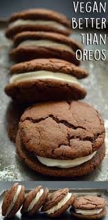 Vegan Better Than Oreo Cookies Soft Fluffy Cream Cheese Cream Filling Easy Dessert Rich Bi Vegan Chocolate Cookies Cream Filled Cookies Filling Recipes