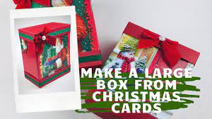 Repeat this for the other long side. Large Gift Box Made With Two Dollar Tree Christmas Cards Make Six Boxes From One Box Of Cards Youtube