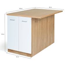 Sans plan de travail, impossible de cuisiner, de ranger, de poser tout ce que vous avez sous la main. Ilot Central Pas Cher Pour Cuisine 120 Cm Facon Hetre Et Blanc Ivo Id Market