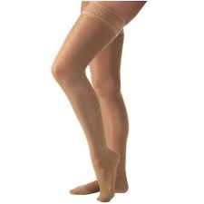 Womens Ultrasheer 2030 Mmhg Petite Thigh High Firm Support Sock With Lace Silicone Top Band Size Medium Color Suntan Cli Thigh Highs Top Band Support Socks