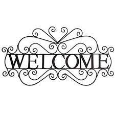 Amazon Com Besti Metal Welcome Sign Large Ornate Bronze Plaque Front Door Porch Patio And Entryway Deco Metal Welcome Sign Entryway Decor Welcome Sign