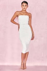House Of Cb Amoura White Strapless Bandage Midi Dress S 8 10 Ma 065 Fashion Clothing Shoes Accessories Womenscl Bandage Midi Dress Dresses Nyc Dresses