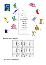 Schulsachen Schulsachen Kreuzwortratsel Fur Kinder Schule