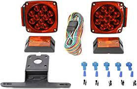 Limicar led trailer lights kit waterproof 12v led rectangular trailer lights stop brake turn running marker lights with license plate bracket wiring. Amazon Com Maxxhaul 70205 12v All Led Submersible Trailer Light Kit Automotive