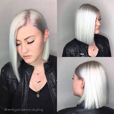 Black And Blonde Blunt Cut Bob Pin On Bobs Mid Length Cuts