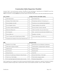 Eyewash log sheet editable template printable : Construction Site Inspection Checklist 3 Free Templates In Pdf Word Excel Download