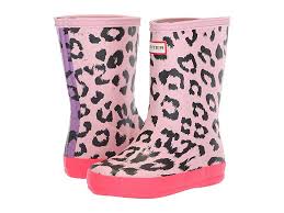 Hunter Kids First Classic Leopard Print Toddler Little Kid Mist Pink Hyper Pink Thistle Girls Shoes Please Note Hun Hunter Kids Boots Star Print Leggings
