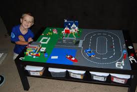 Diy Lego Table Will Have To Do This With Our Extra Ikea Table Once L Gets Older Lego Table Diy Lego Table Lego Room