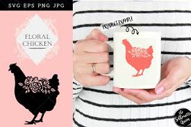 Download Floral Chicken Silhouette Vector Pre Designed Illustrator Graphics Creative Market