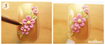 Use nail art pen to dap some acrylic powder so dap. Acrylic Nail Art Nailbees
