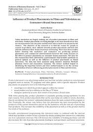 Recent papers in film distribution trailers product placement. Pdf Influence Of Product Placements In Films And Television On Consumers Brand Awareness