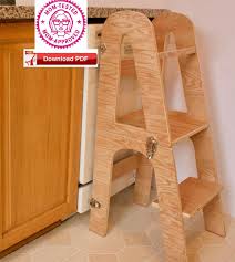 Doing a diy project of your kid kitchen stool will give you time to bond and have fun with your baby either by selecting color and painting. Kitchen Tower Plan Toddler Tower Desk Combo Plan Montessori Etsy In 2021 Learning Tower Diy Learning Tower Kitchen Helper