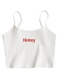 Tank tops are cute and handy, easy and breezy. Outfits Ribbed Cropped Honey Embroidered Tank Top White Xs Mobile Crop Top Outfits Cute Outfits Clothes