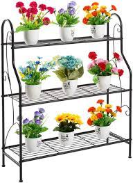 Related:tiered plate stand tiered corner plant stand tall tiered plant stand tiered metal plant stand vintage tiered plant stand. Amazon Com Doeworks 3 Tier Metal Plant Stand Plant Display Rack Stand Shelf Pot Holder For Indoor Outdoor Use Black Garden Outdoor