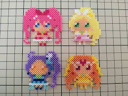 スイートプリキュア をアイロンビーズで作ってみた 照り焼きチキンのちまちま手作りブログ 100均 ビーズ アクアビーズ 図案 パーラービーズ