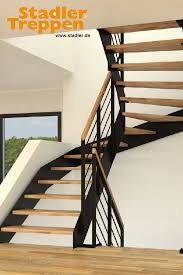 Flachstahlwangentreppe Aus Dem Stadlertreppenkonfigurator Treppe Treppe Holz Halbgewendelte Treppe