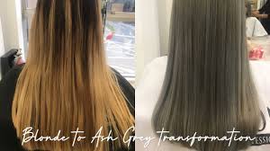 Ash blonde hair is a shade of blonde that has darker roots because an ashy blonde shade is more into the grey and cooler side of the spectrum, it also goes this ash blonde ombre hair color trend catches your eye! From Blonde To Ash Grey Hair Transformation Youtube