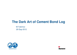 Pdf The Dark Art Of Cement Bond Log Arthur Kharisov