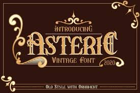 (cookies must be enabled in your browser.) black yellow purple orange red blue. Asteric Font By Black Lotus Creative Fabrica In 2020 Vintage Fonts Font Bundles Cool Fonts