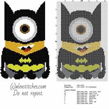 minion cross stitch pattern minion batman from cartoon