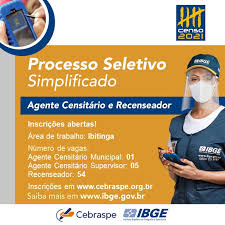 O prazo de inscrição para os censos 2021, inicialmente definido para 15 de fevereiro, foi alargado até 21 de fevereiro. Ibitinga Ibge Contratara 60 Pessoas Para Trabalho Temporario No Censo 2021 Prefeitura De Ibitinga
