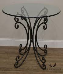 Check spelling or type a new query. Wrought Iron Base Round Glass Top Bistro Dining Table Bucks County Estate Traders