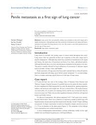Simptom clippings rigler (place of entry of the bronchus). Pdf Penile Metastasis As A First Sign Of Lung Cancer